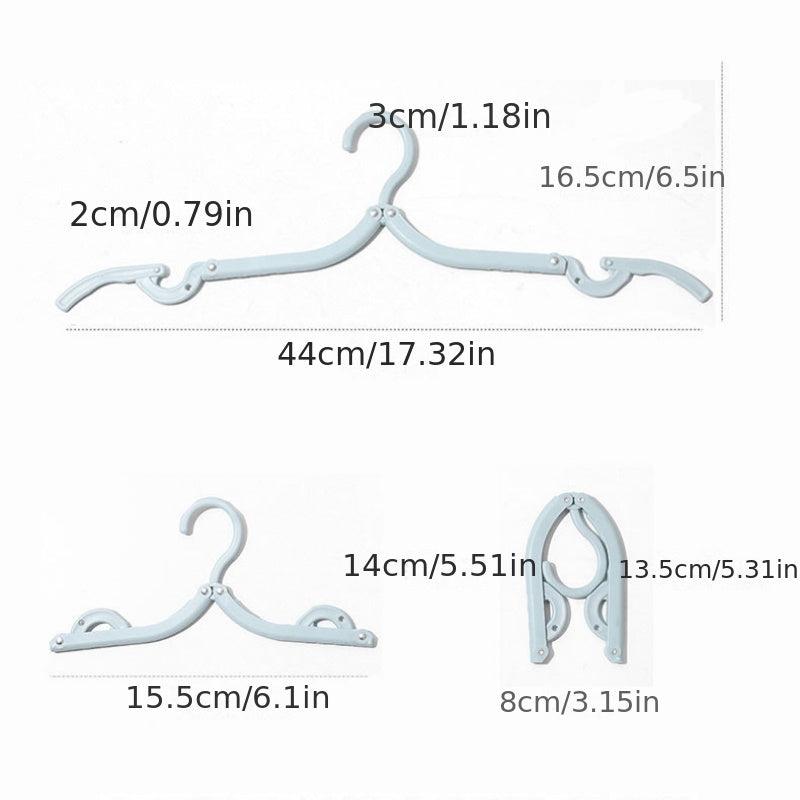 10pcs Foldable Travel Hangers for Drying Clothes & Socks