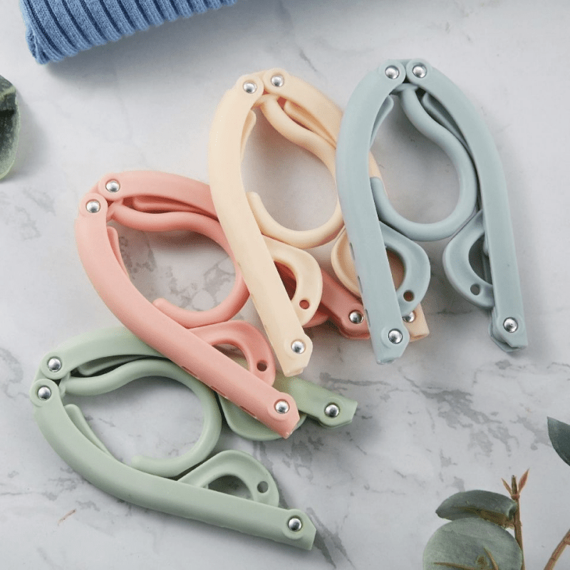 10pcs Foldable Travel Hangers for Drying Clothes & Socks