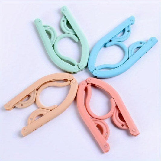 10pcs Foldable Travel Hangers for Drying Clothes & Socks