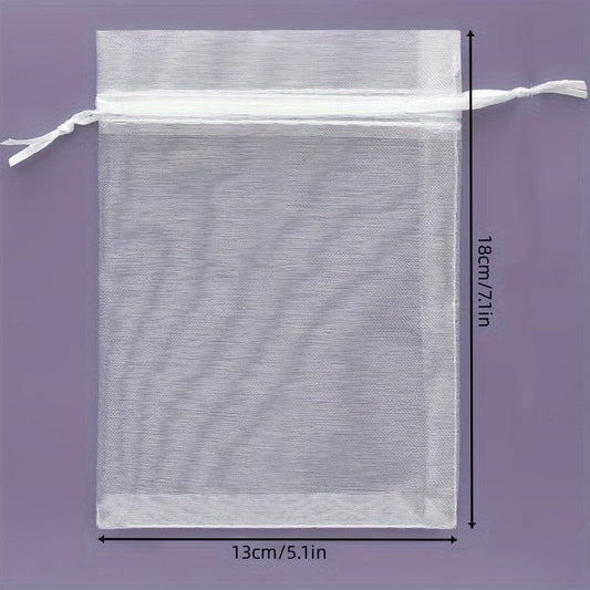 50pcs Sheer Organza Bags Wedding Favor Bags Jewelry Gift Bags For Party