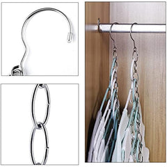 Stainless Steel Chain Clothes Hanger Organizer Space Saving Install