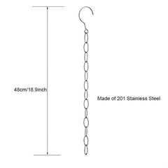 Stainless Steel Chain Clothes Hanger Organizer Space Saving Install