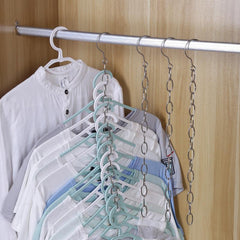 Stainless Steel Chain Clothes Hanger Organizer Space Saving Install