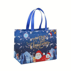 6pcs Christmas Gift Bags Bronzing Christmas Tote Bags With Handles