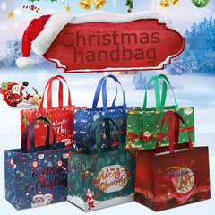 6pcs Christmas Gift Bags Bronzing Christmas Tote Bags With Handles