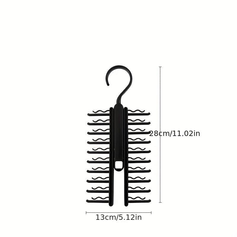 Swivel Tie Rack Holder Non Slip Clips Space Saving Tie Belt Hanger Closet