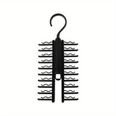 Swivel Tie Rack Holder Non Slip Clips Space Saving Tie Belt Hanger Closet