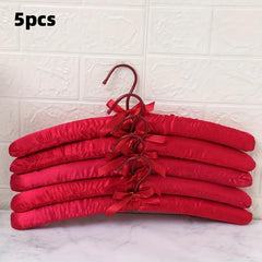 5pcs Silk Packaging Hangers Non Slip Durable Satin Covered Hangers