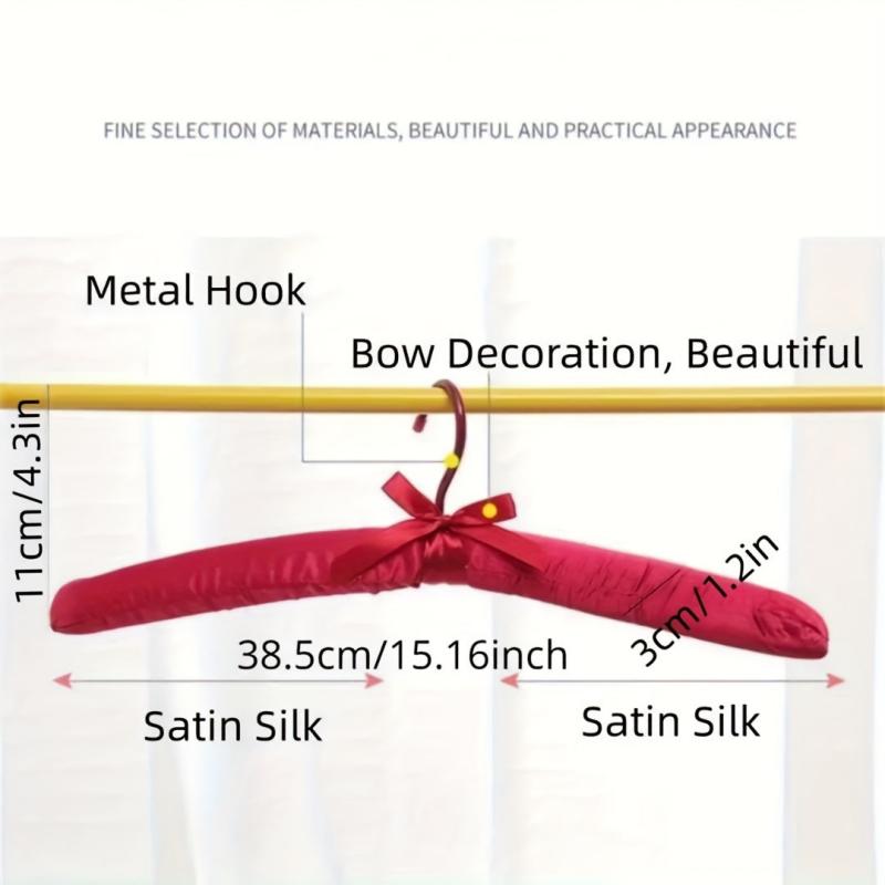 5pcs Silk Packaging Hangers Non Slip Durable Satin Covered Hangers