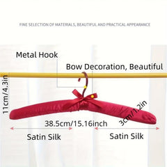 5pcs Silk Packaging Hangers Non Slip Durable Satin Covered Hangers