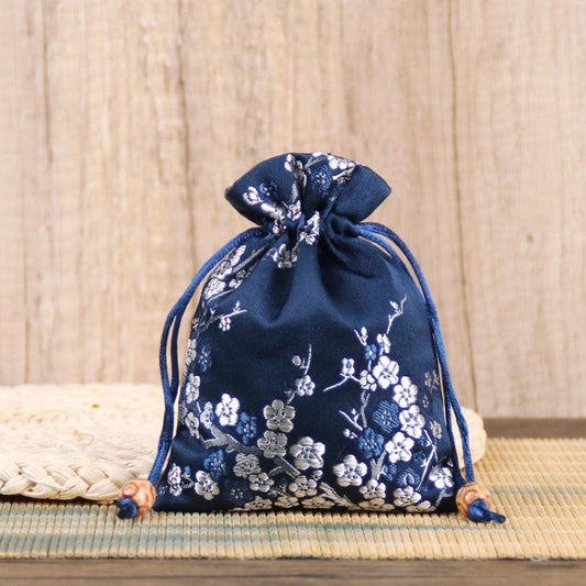 Chinese Style Double Layer Brocade Jewelry Bag 12x4x7.5in