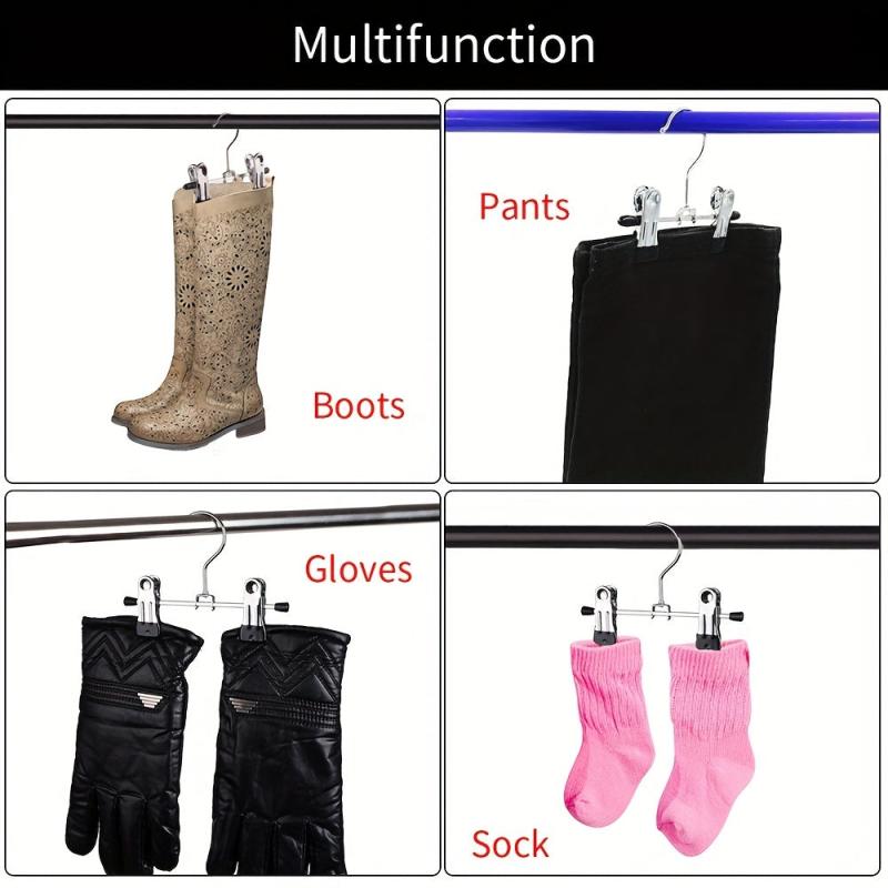 Boot Hangers With Clips Double Adjustable Clips Boot Rack Organizer