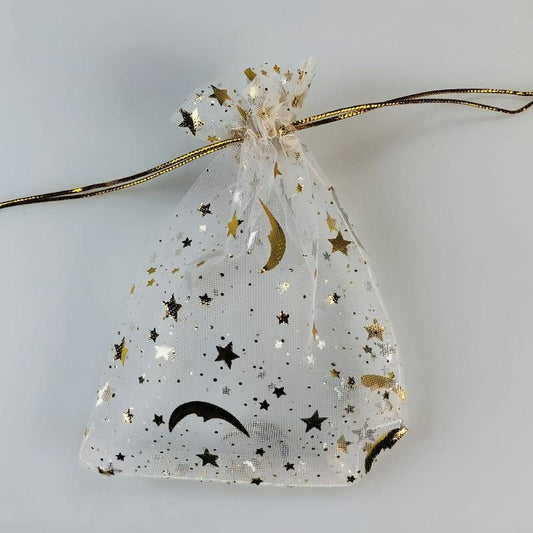 100pcs 2 7 3 5 Star Moon Bronzing Organza Bundle Pocket Gift Packaging Bag