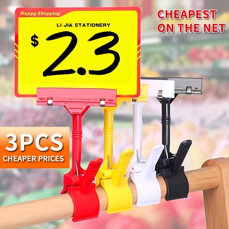 3pcs Advertising Clips Label Fixed Clips Shelf Clips Plate Clips