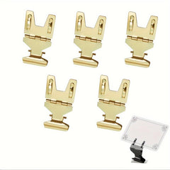 Metal POP Clip Sign Stand Holder Advertising Display Clip Holder Golden 5Pack
