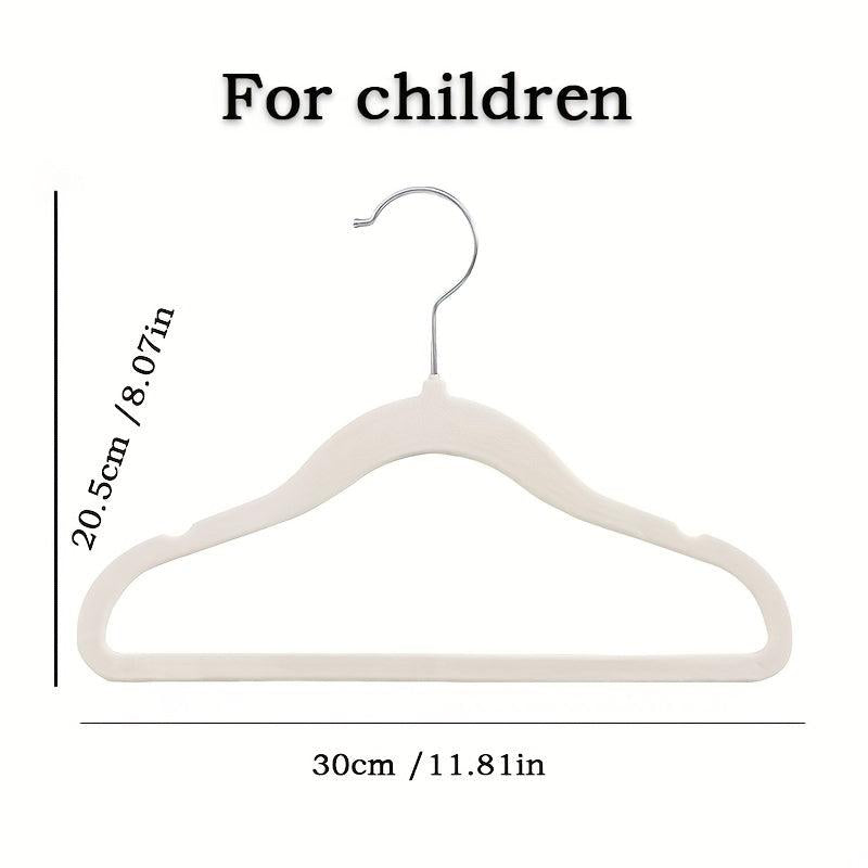 10pcs Children's Coat Hanger Non slip Baby Flocking Plastic Traceless Hanger