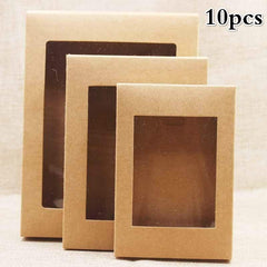 10pcs Paper Gift Boxes with Windows for Weddings, Parties & Home Decor