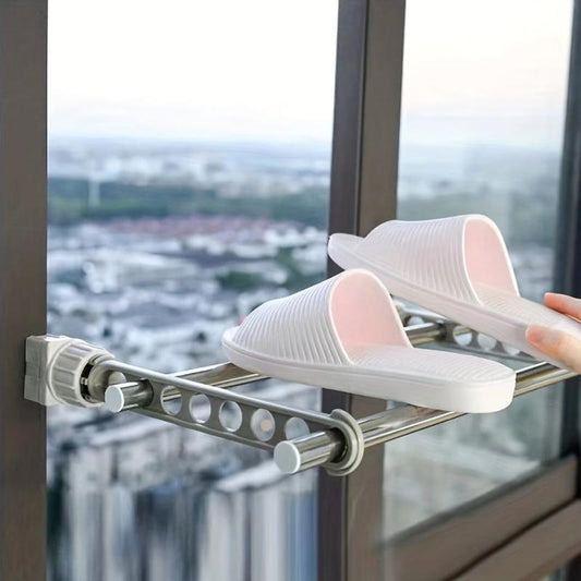 Portable Window Frame Clothes Rack Hotel Indoor Hanging Clothes Rack