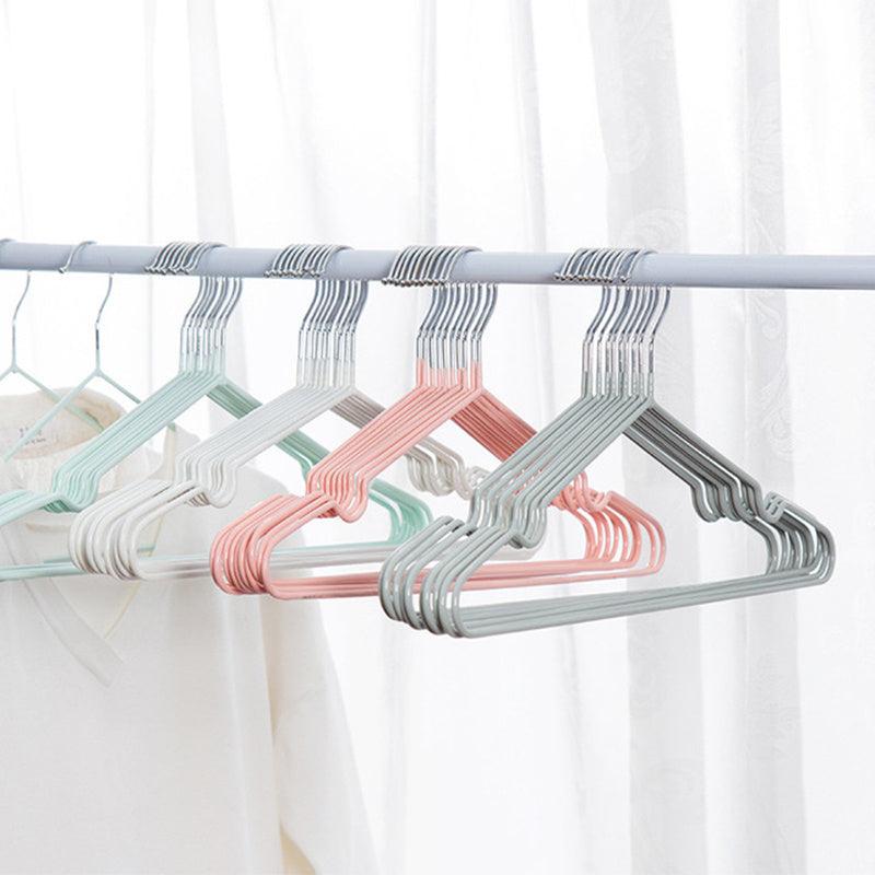 10pcs T Shape Steel Wire Hangers Adult Clothes Coat Storage Rack