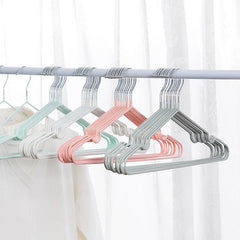 10pcs T Shape Steel Wire Hangers Adult Clothes Coat Storage Rack