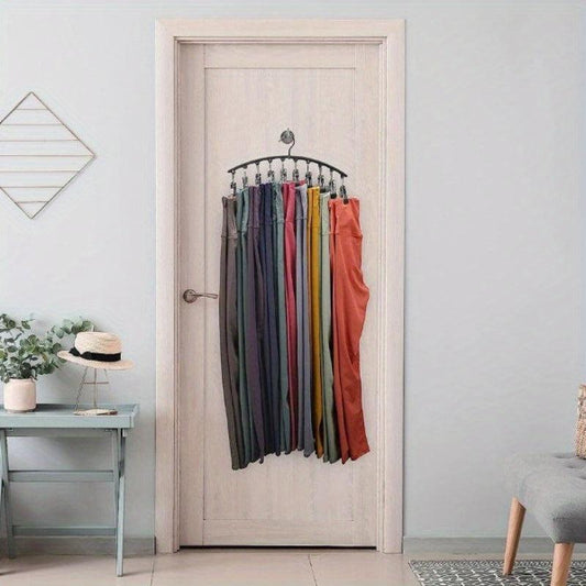Stainless Steel Pants Hanger Space Saving Storage With 10 Clips