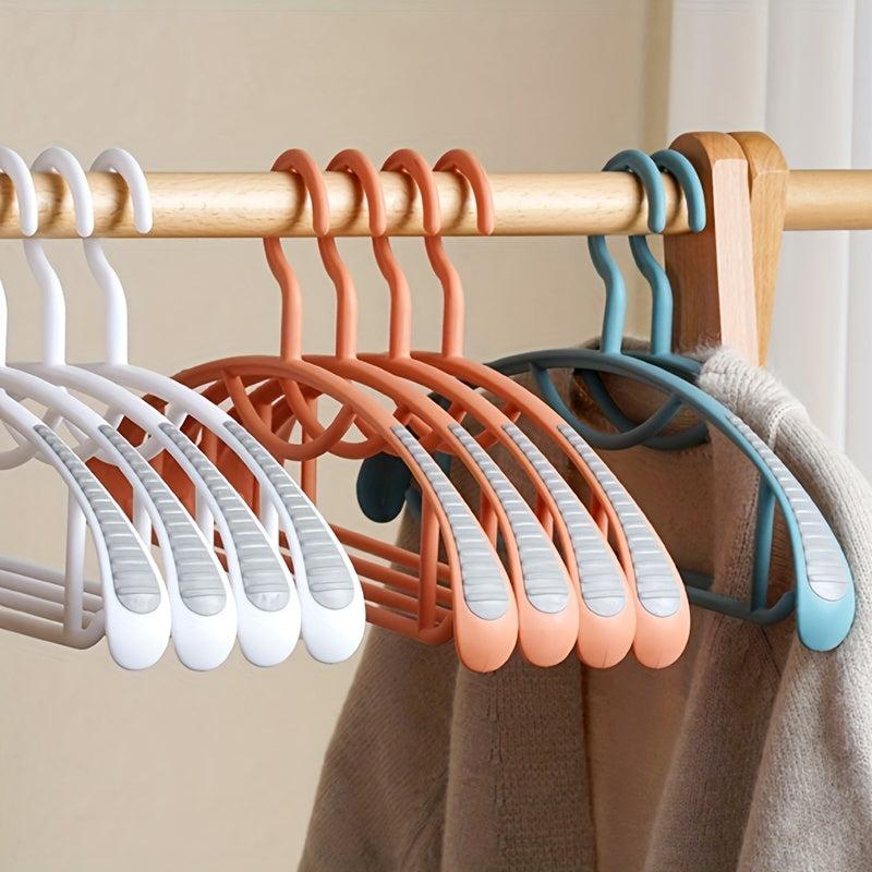 5pcs Plastic Non-marking Clothes Hanger Anti-Shoulder Angle Non-slip Dorm Hanger