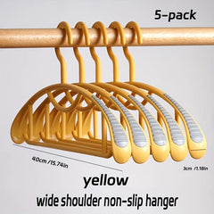 5pcs Plastic Non-marking Clothes Hanger Anti-Shoulder Angle Non-slip Dorm Hanger