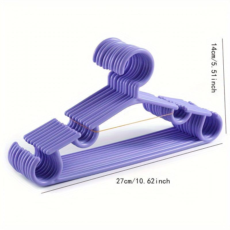 10pcs Portable Small Clothes Hanger Plastic Hook Clothing Organizer