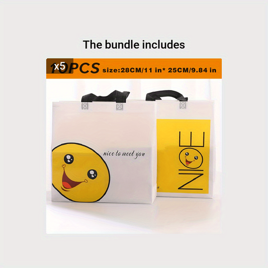 Happy Face Non-woven Bag Reusable Gift Packaging Handbag Christmas Gift Bag