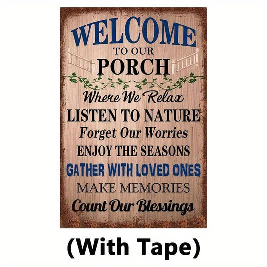 Vintage Welcome To Our Porch Poster Room Decor