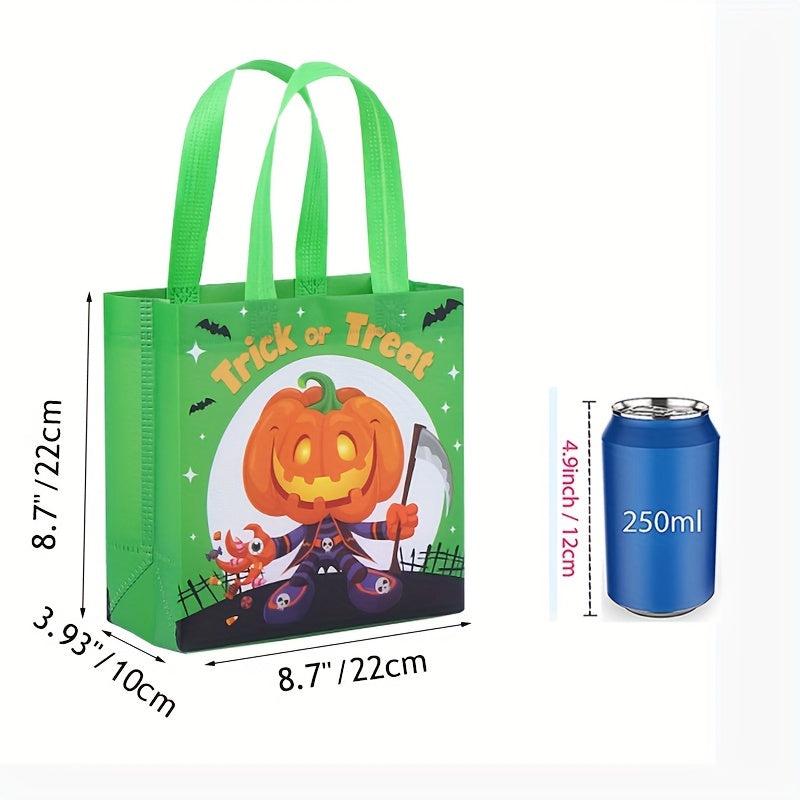 6pcs Halloween Trick Or Treat Bags Small Non Woven Tote Bags With Handles