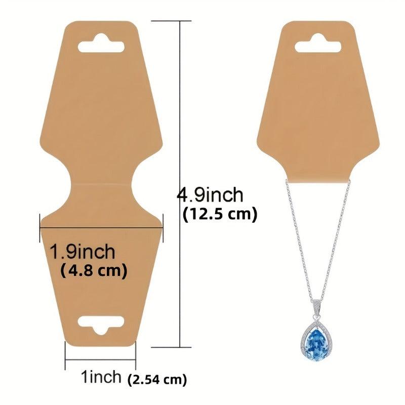 50PCS Foldable Cardboard Necklace Packaging with Rubber Band
