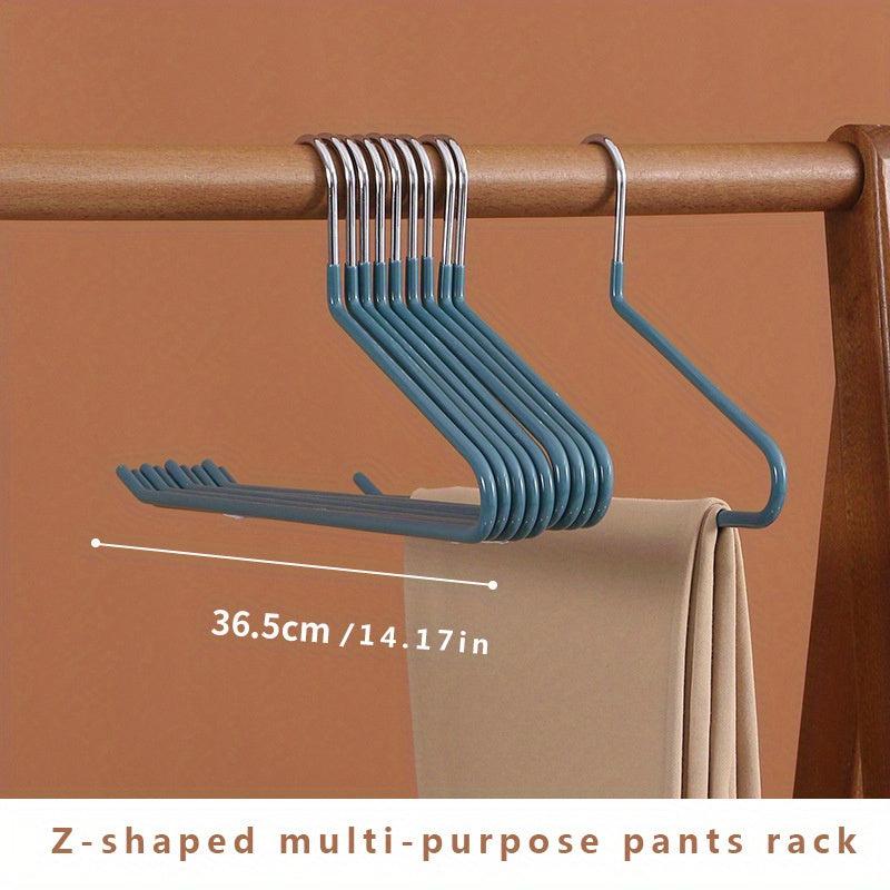 5pcs E-shaped Pants Hanger Storage Anti-slip Coated Clothes Clip