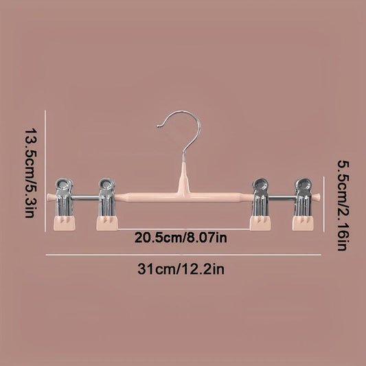 10pcs Pants Hangers Non-slip Skirt Hanger With Clips