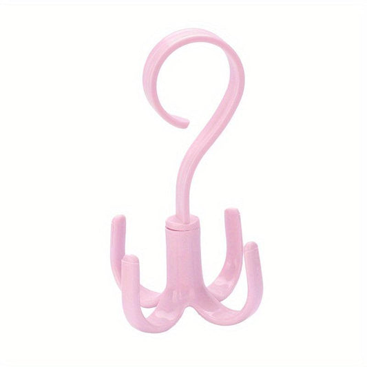 Rotating Four claw Hook Coat Hanging Bag Tie Rack Wardrobe Scarf Storage