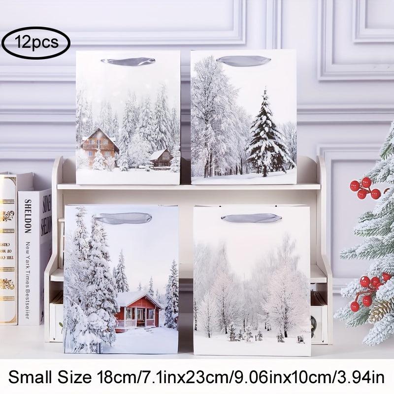 Christmas Craft Gift Bag Small 7x9x4 Size for Party and Holiday - 12pcs