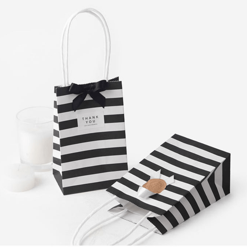 10pcs Mini Gift Portable Packaging Bag for Retail Stores - Striped Pattern