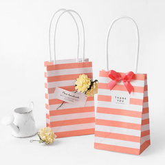 10pcs Mini Gift Portable Packaging Bag for Retail Stores - Striped Pattern