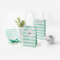 10pcs Mini Gift Portable Packaging Bag for Retail Stores - Striped Pattern