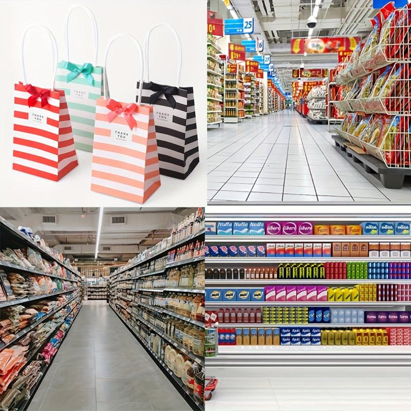 10pcs Mini Gift Portable Packaging Bag for Retail Stores - Striped Pattern