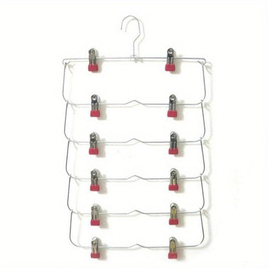 Multilayer Skirt Trouser Hanger Non Slip Metal Hanger Clips 12 Clips