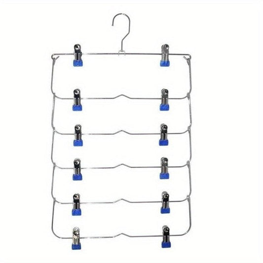 Multilayer Skirt Trouser Hanger Non Slip Metal Hanger Clips 12 Clips