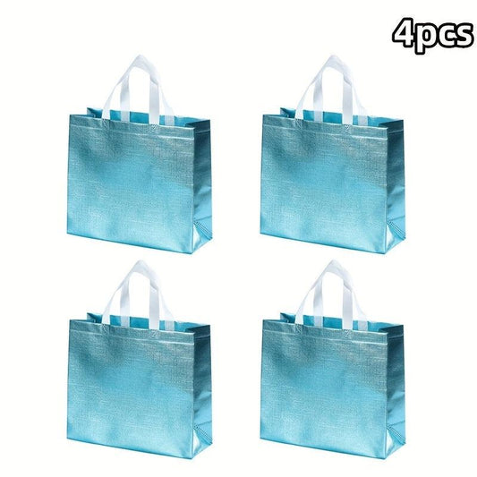 4pcs Laser Non-woven Colorful Laminated Gift Bags for Parties