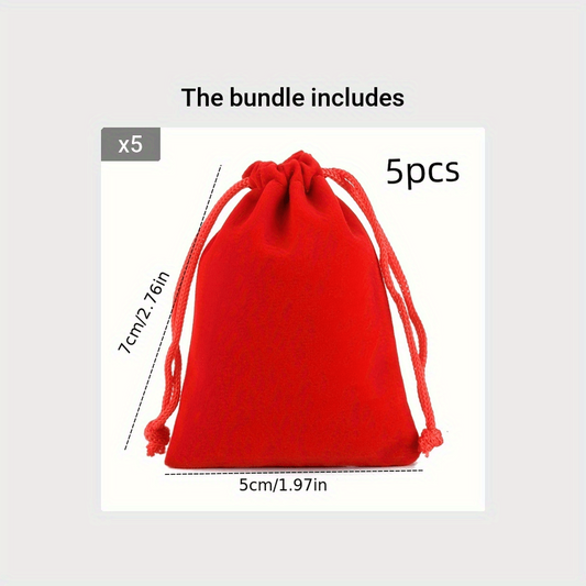 5pcs Linen Gift Bags Drawstring Storage Bags Burlap Bag