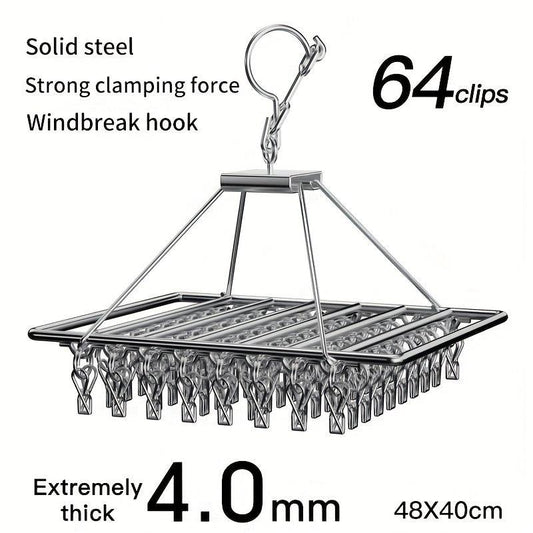 Foldable Stainless Steel Clothes Rack for Home Balcony and Clothing Stores