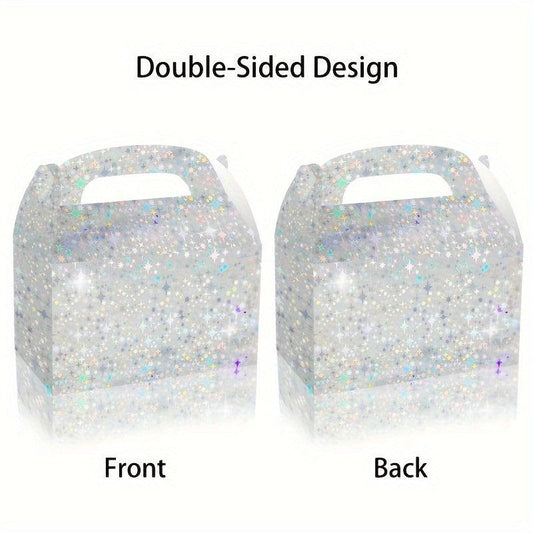 12pcs Laser Gradient Gift Paper Box Snow Reflective Polarization