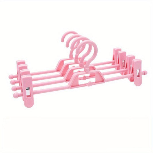 5pcs Plastic Pants Rack Hanging Clothes Rack Folding Pants Clip