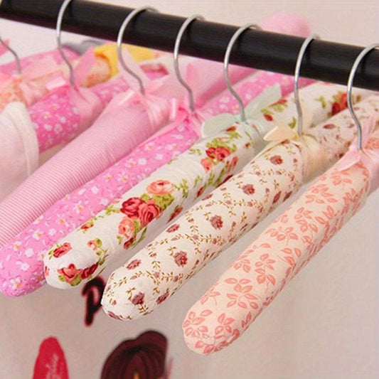 10pcs Rural Style Flower Anti Slip Sponge Cloth Hanger