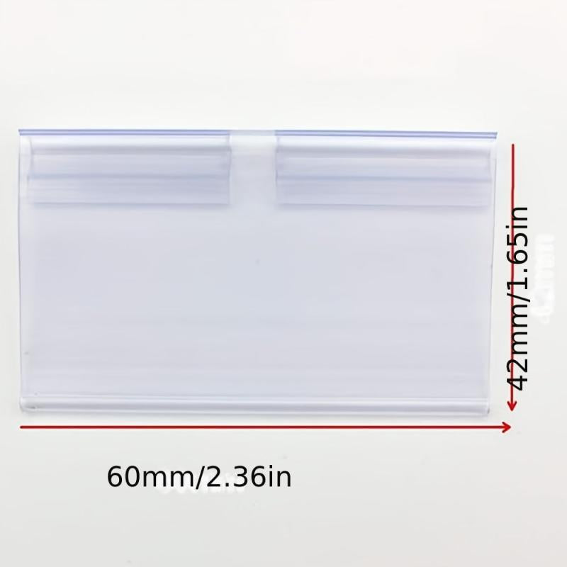 100pcs Clear Plastic Wire Shelf Label Holder for Retail Store