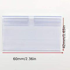 100pcs Clear Plastic Wire Shelf Label Holder for Retail Store